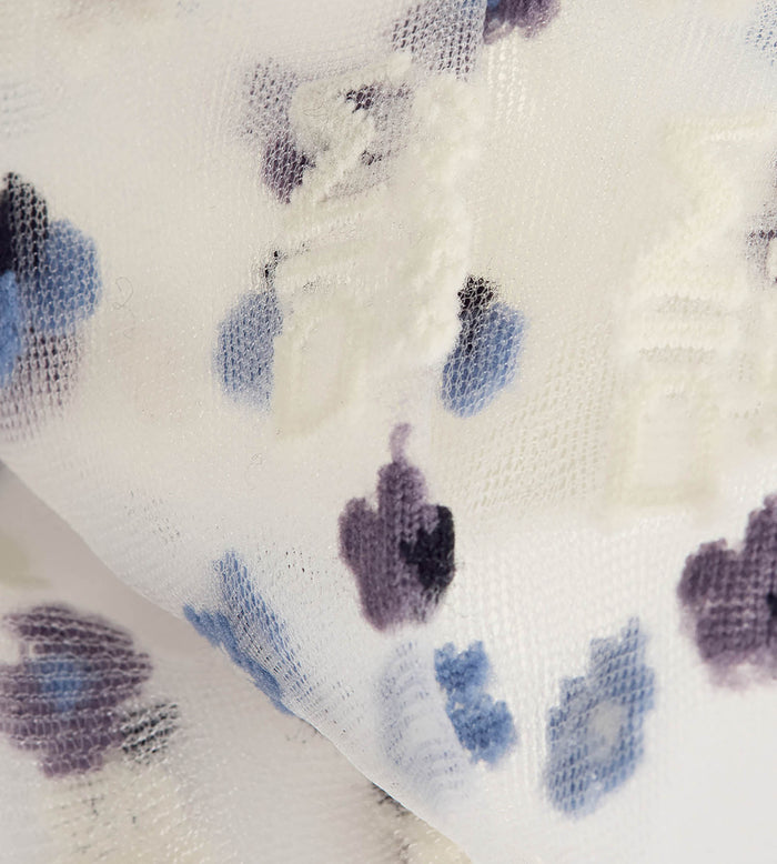 Chaussettes femme transparentes imprimé bleu Socks Petal