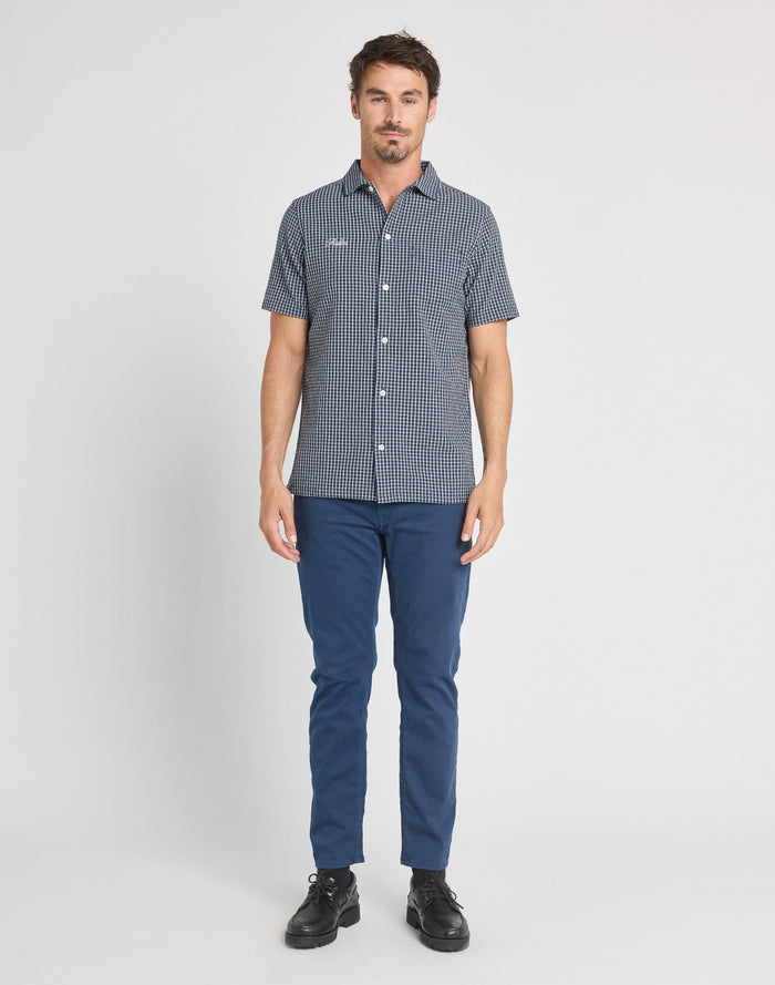 chemise manches courtes bluevichy PULLIN