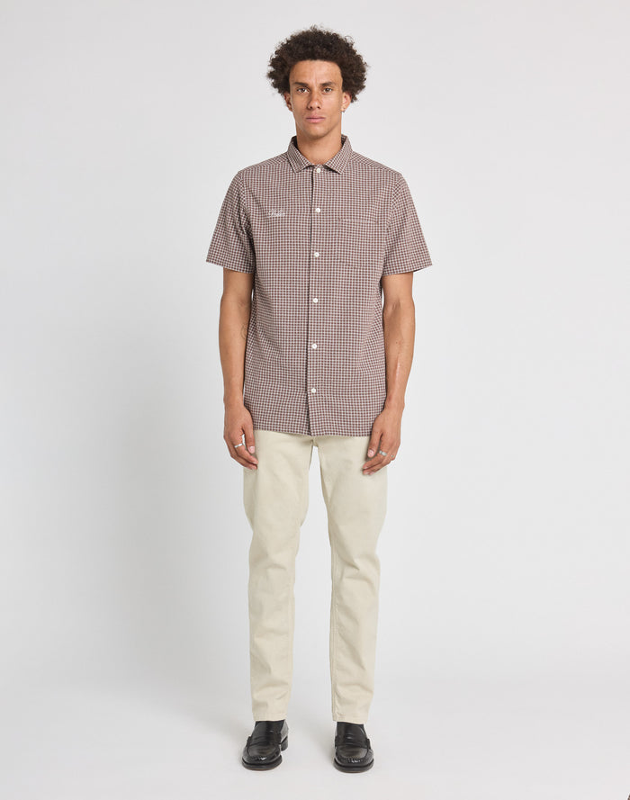 chemise manches courtes brownvichy PULLIN