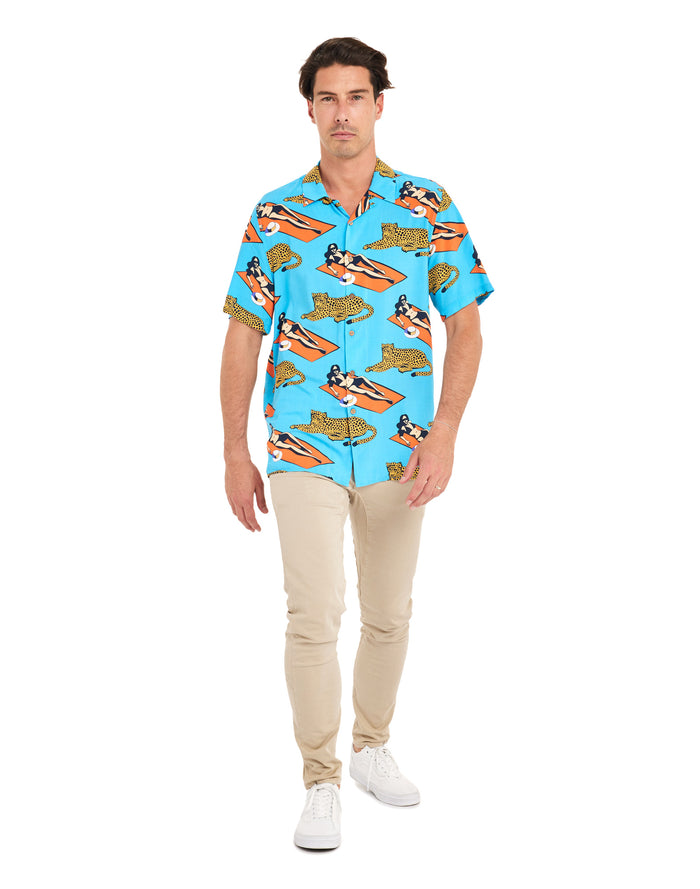 chemise hawaïenne cheetah PULLIN en viscose