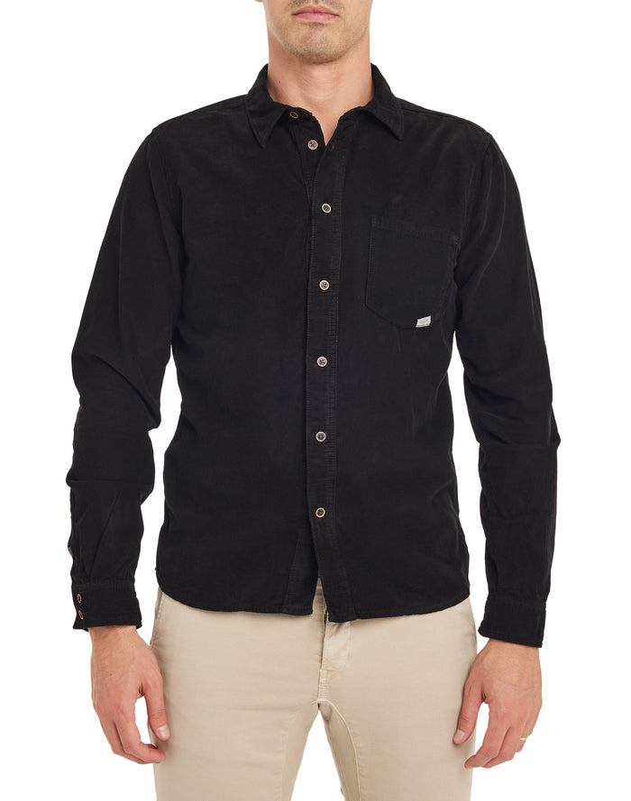 chemise velours black PULLIN en coton