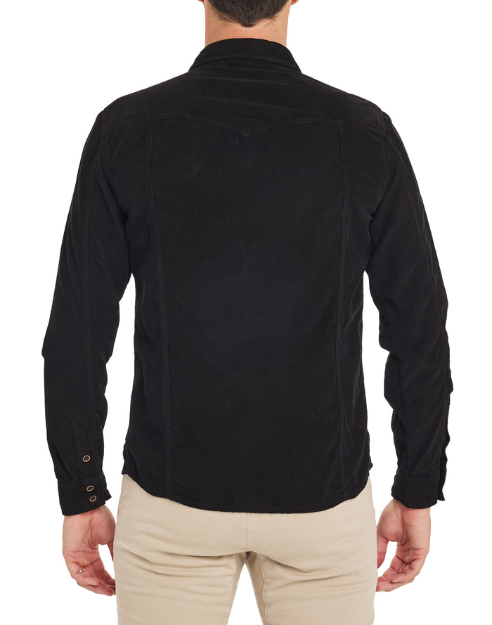 chemise velours black PULLIN en coton