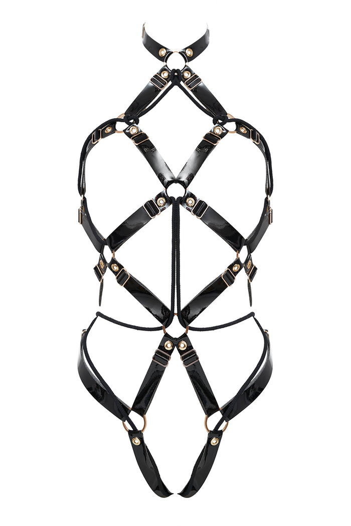 Chessly Shibari Black open bodysuit by Secret Room