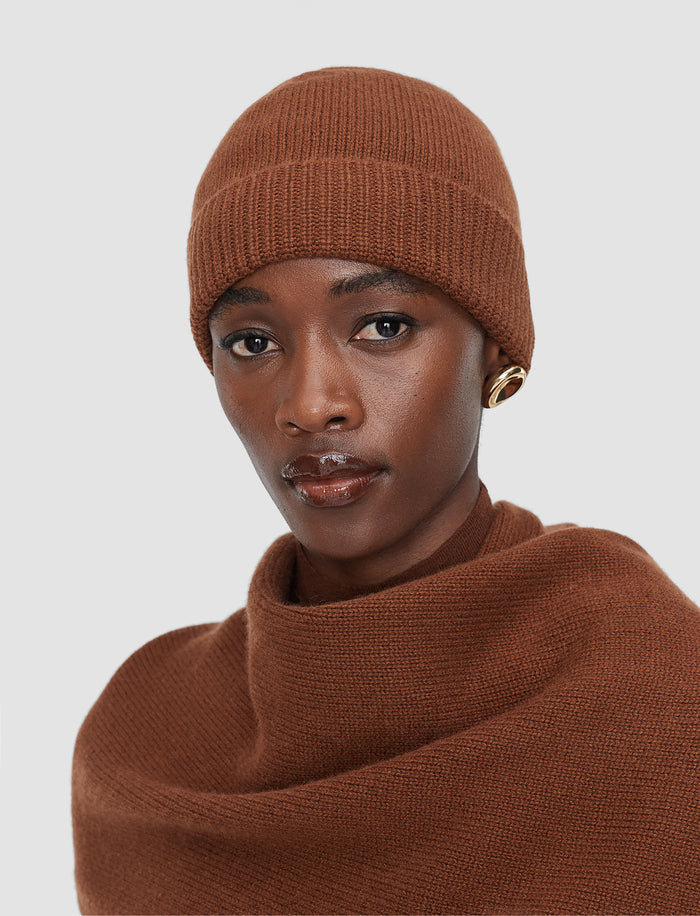 Brown Chia Light Pure Cashmere Hat - Joseph