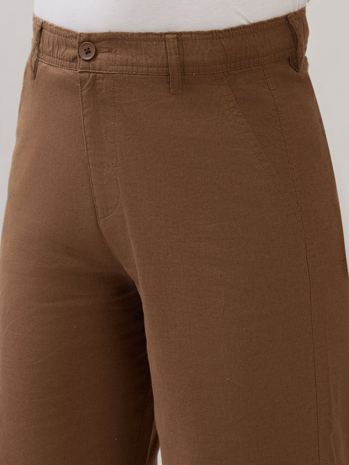 Chic - Loose Fit Linen Pant - Caramel Brown