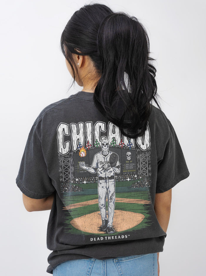 CHICAGO "SOUTH SIDE" BASEBALL - “3 SKULL” PREMIUM T - SHIRT – T-Shirt – Dead Threads Apparel