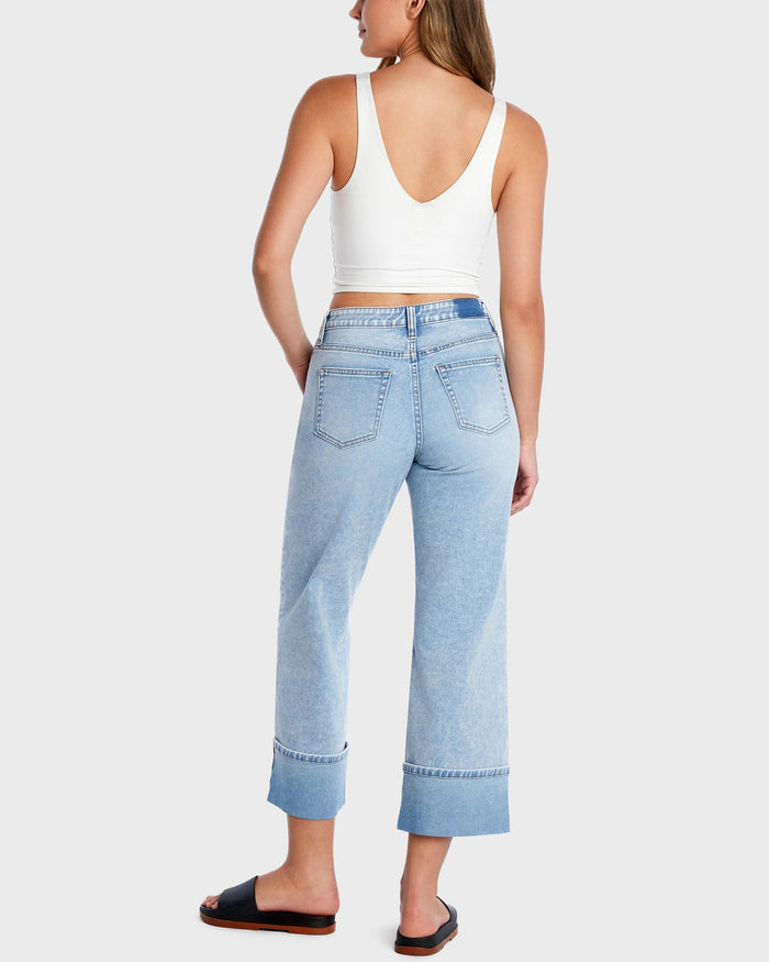 Cool Girl Blue $|& Hint of Blu Clever Cuffed High Rise Jeans - Hanger Side