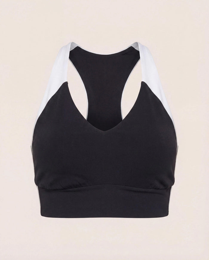 Black/White $|& Interval CloudLight Endurance Bra - Hanger Detail