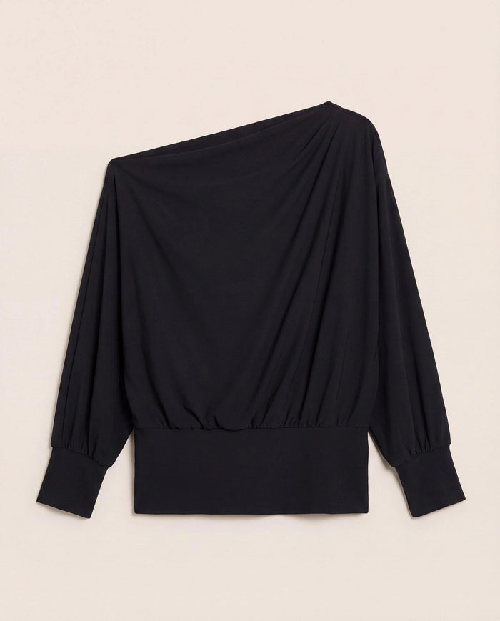 Black $|& Interval CloudLight Rapid Off Shoulder Top - Hanger Detail