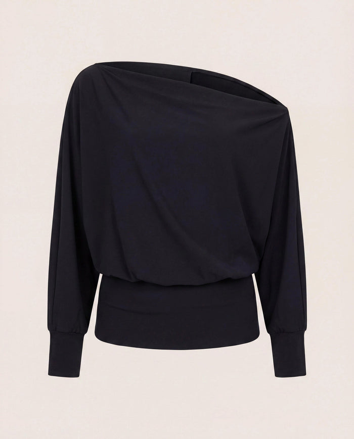 Black $|& Interval CloudLight Rapid Off Shoulder Top - Hanger Detail