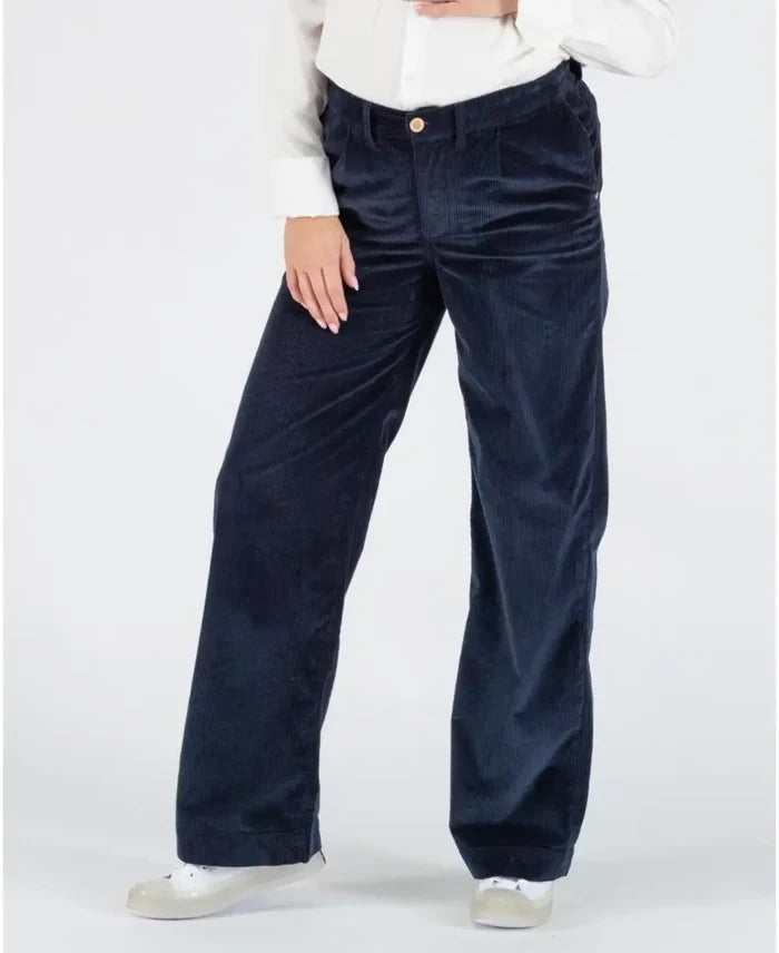 Clyde maternity velvet pants navy