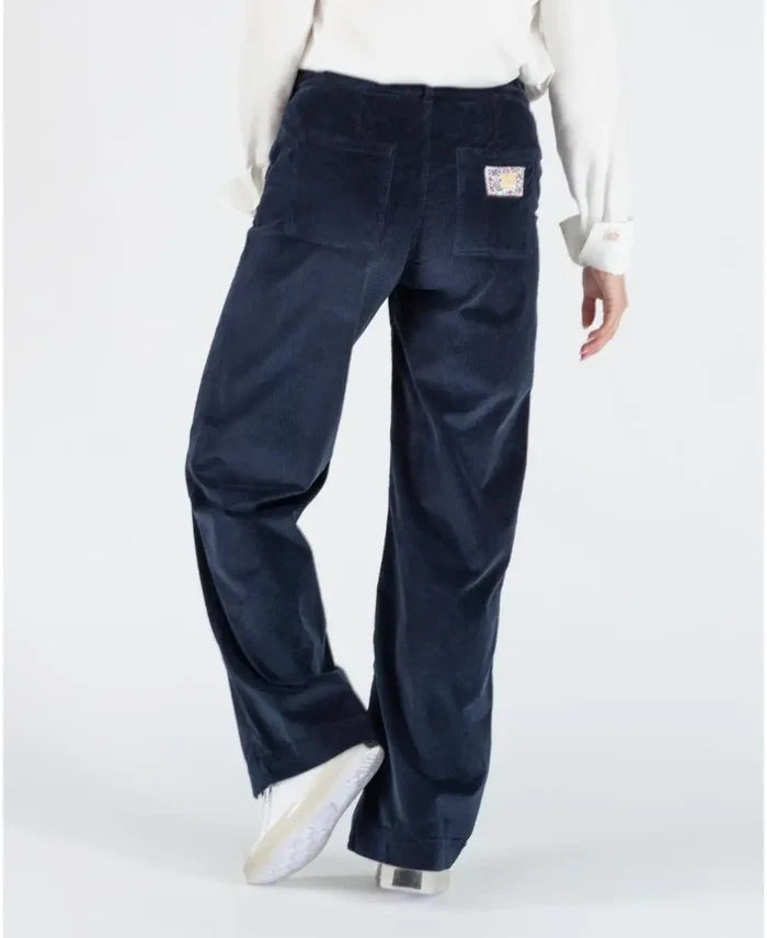 Clyde maternity velvet pants navy