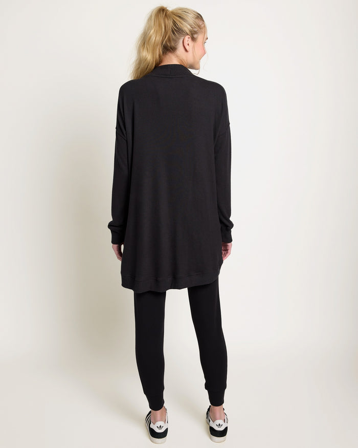 Textured Black $|& Interval Cocoon Cardigan - SOF Back