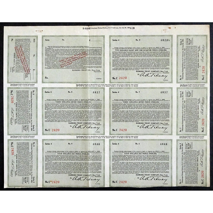 Compania del Ferrocarril Nacional de Tehuantepec, Republica Mexicana (Gold Bond)