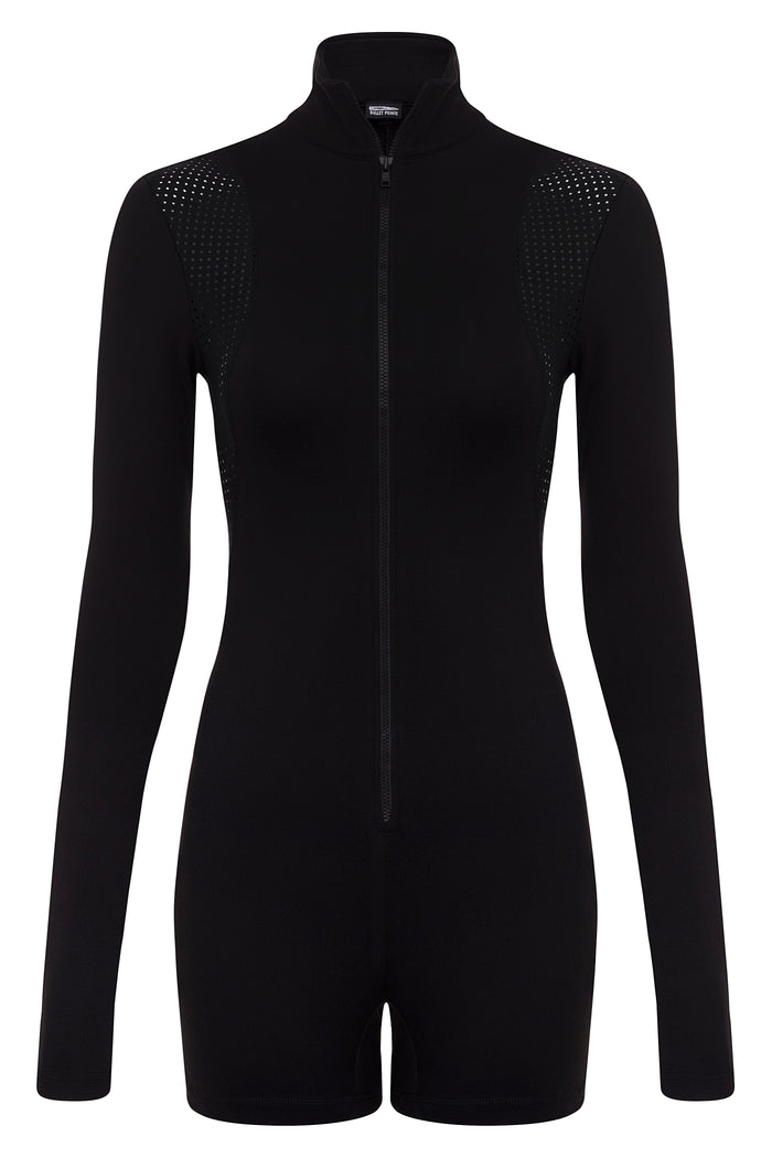 Contour Long Sleeve Romper BLACK
