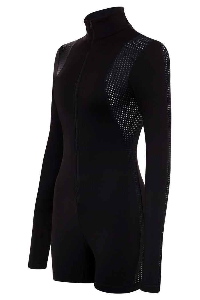 Contour Long Sleeve Romper BLACK