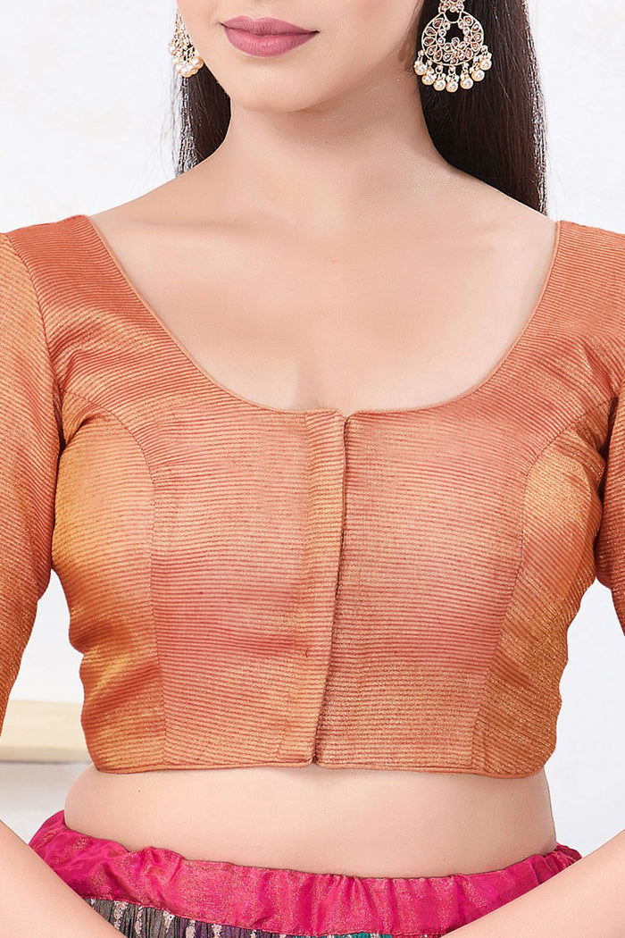 Copper Orange Solid Tissue Blouse