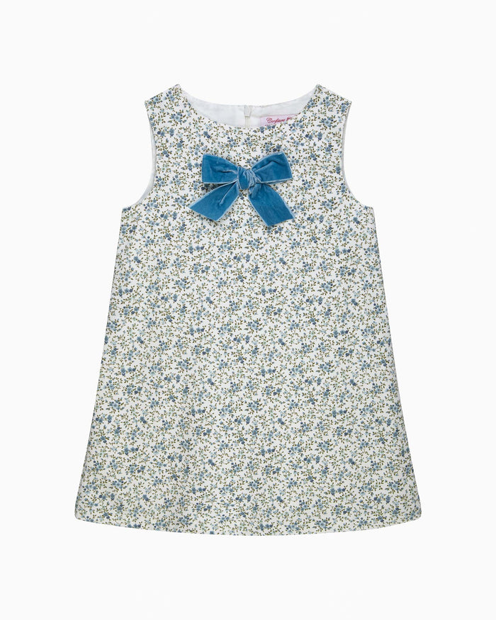 Confiture Dress Cord Ditsy Floral Pinafore in Blue