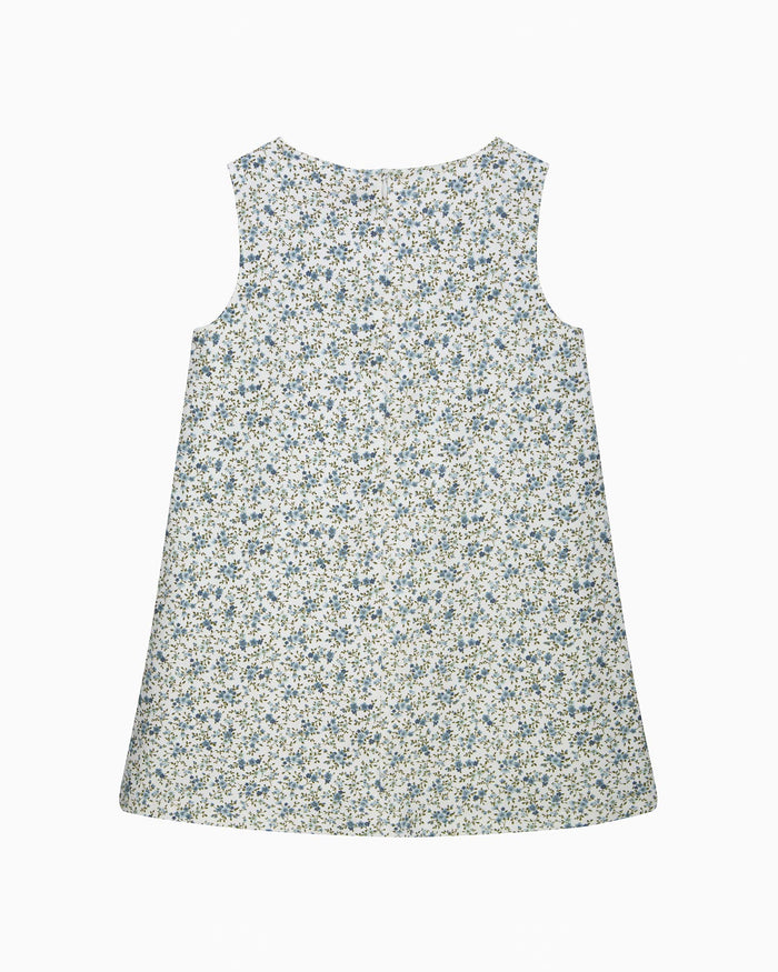 Confiture Dress Cord Ditsy Floral Pinafore in Blue