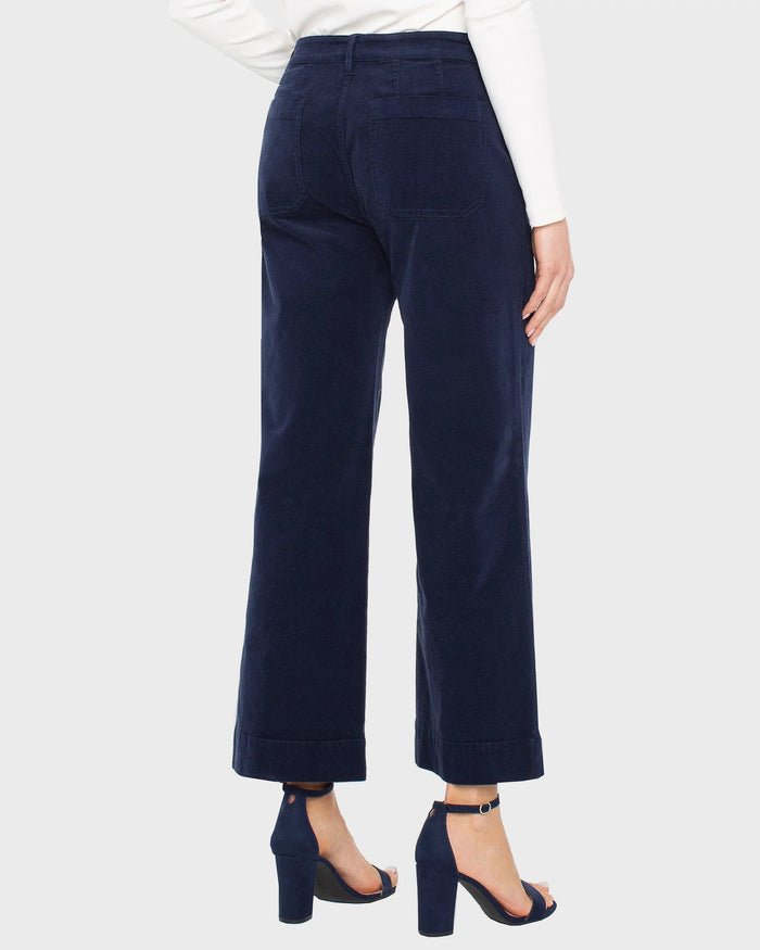 Arctic Night $|& Liverpool Corduroy Crop Wide Leg Pants - Hanger Side