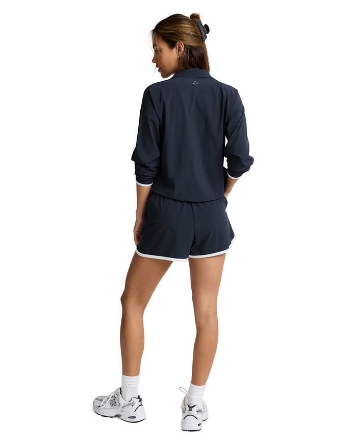 Nocturnal Navy $|& Beyond Yoga Course Short - Hanger Side
