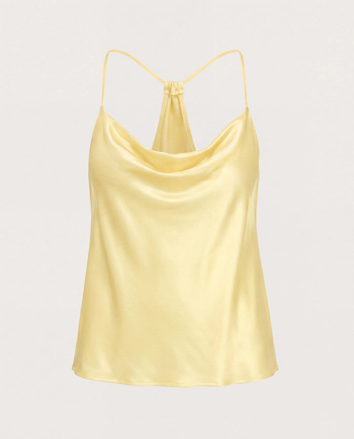 Butter Yellow $|& Skies Are Blue Cowl Neck Racerback Cami - Hanger Detail