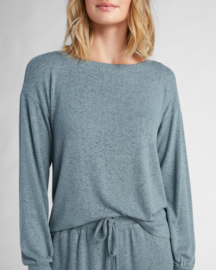 Frost Blue $|& Bobeau Cozy Pullover and Short Set - SOF Detail