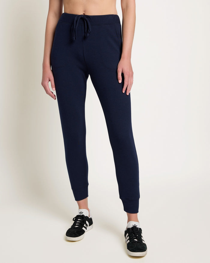 Navy $|& Interval Crescent Joggers - SOF Front