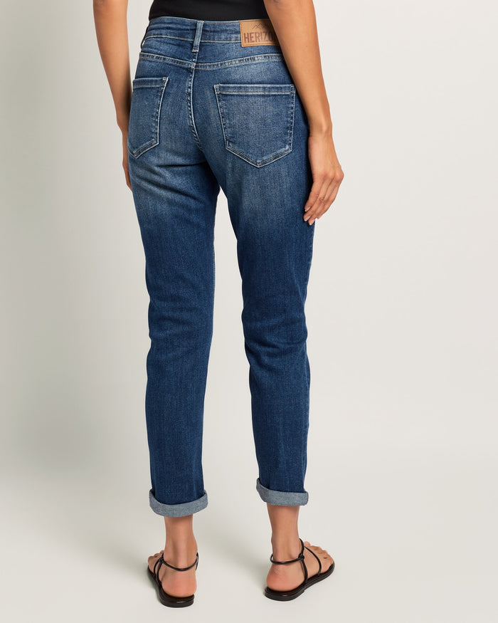 Rip Tide $|& Herizon Crest Cuffed Girlfriend Jeans - SOF Back