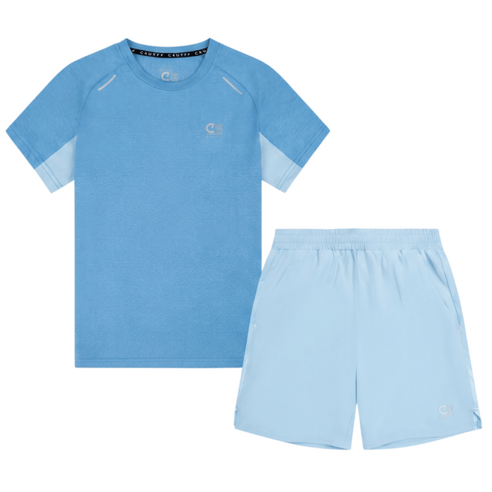Cruyff Junior's 2 Piece Co Ord Set Alaskan Blue T-Shirt & Shorts