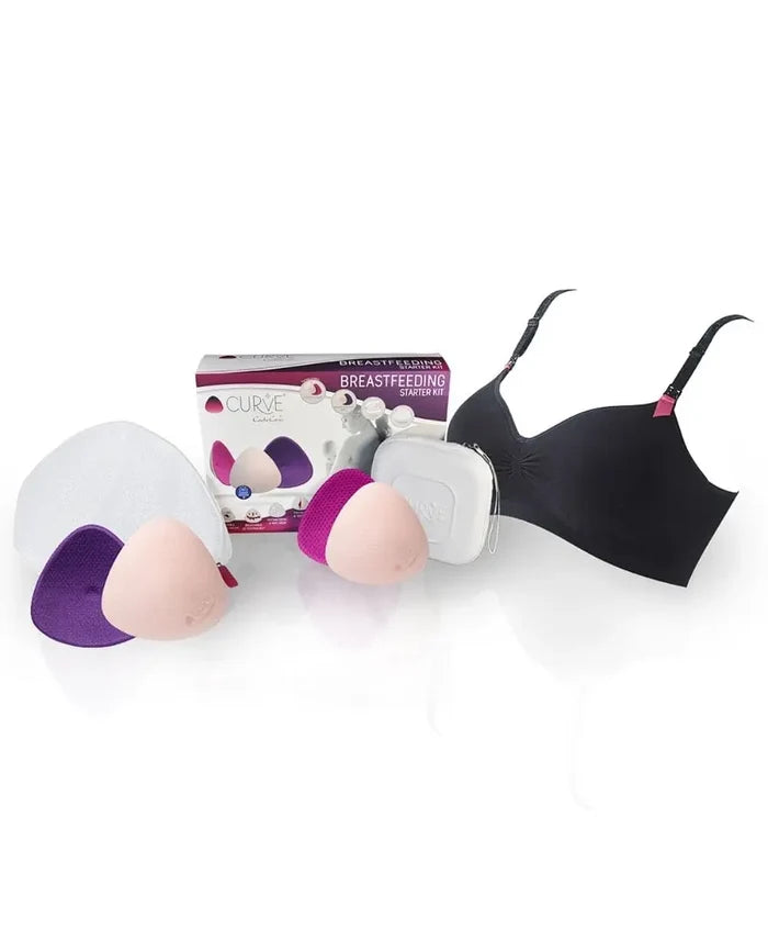 Curve Breastfeeding Starter Kit | Black Bra - Pads