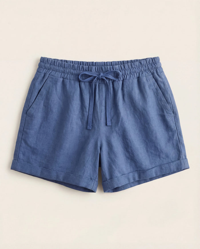 Blue Horizon $|& Roxy Dana Linen-Blend Short - Hanger Detail