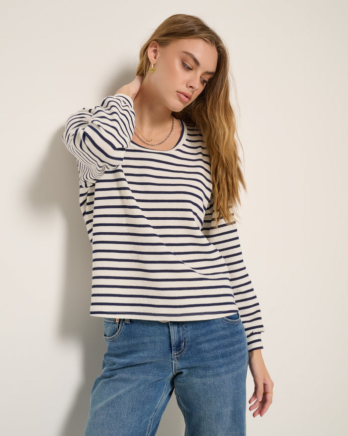 Mariner Midnight Cream $|& SEAS Deep Sea Long Sleeve Tee - VOF Front