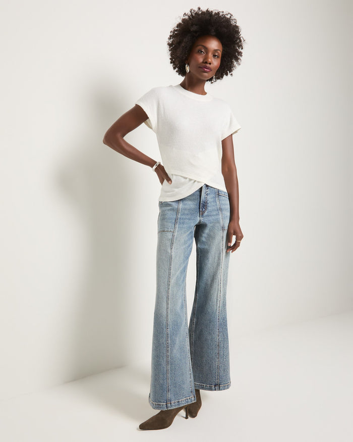 Cream $|& SEAS Desert Sky Mock Neck Top - UGC On Fig