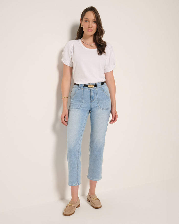 White $|& SEAS Destiny Twist Sleeve Tee - UGC On Fig
