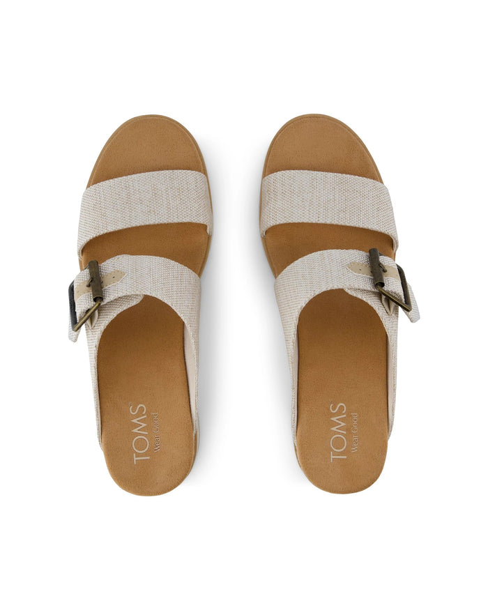 Natural $|& TOMS Diana Mule Buckle Wedge Sandal - Hanger Front