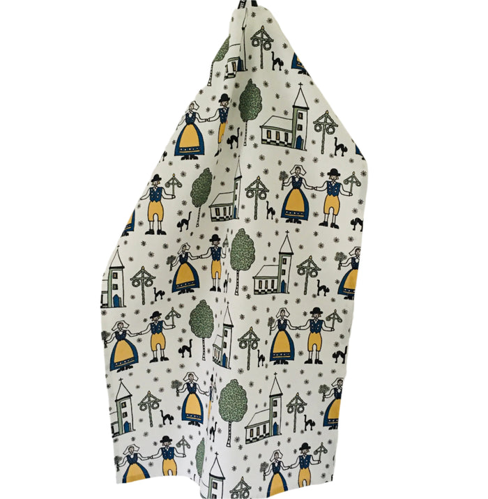 Dish Towel - Swedish Couple & Maypole