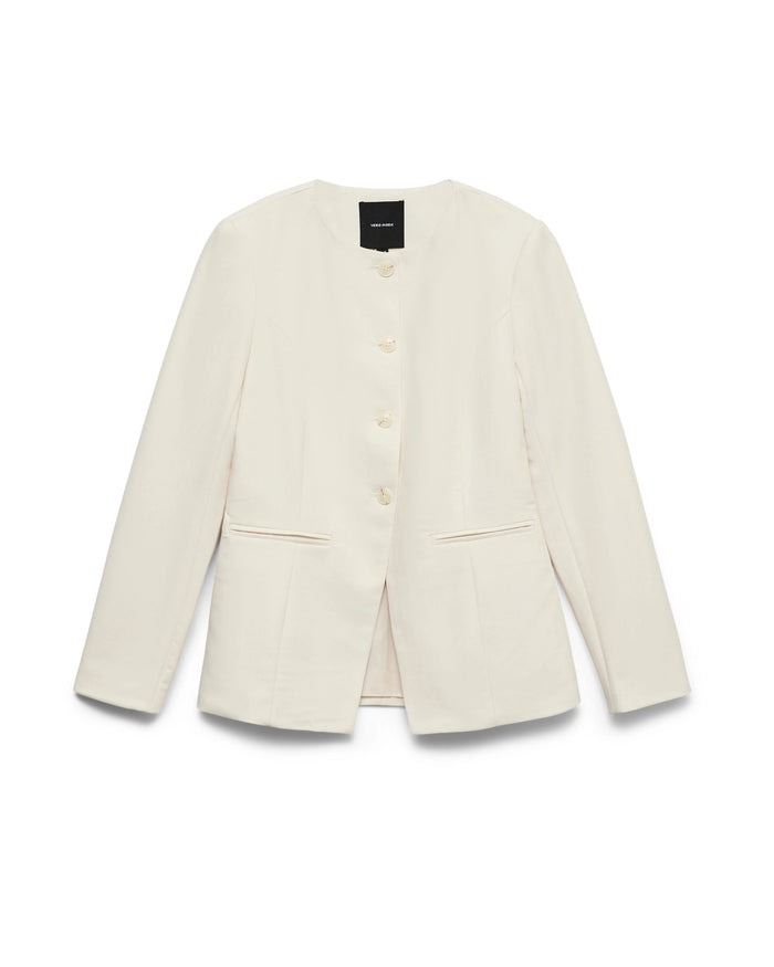 Birch $|& Vero Moda Drea Fitted Collarless Blazer - Hanger Back