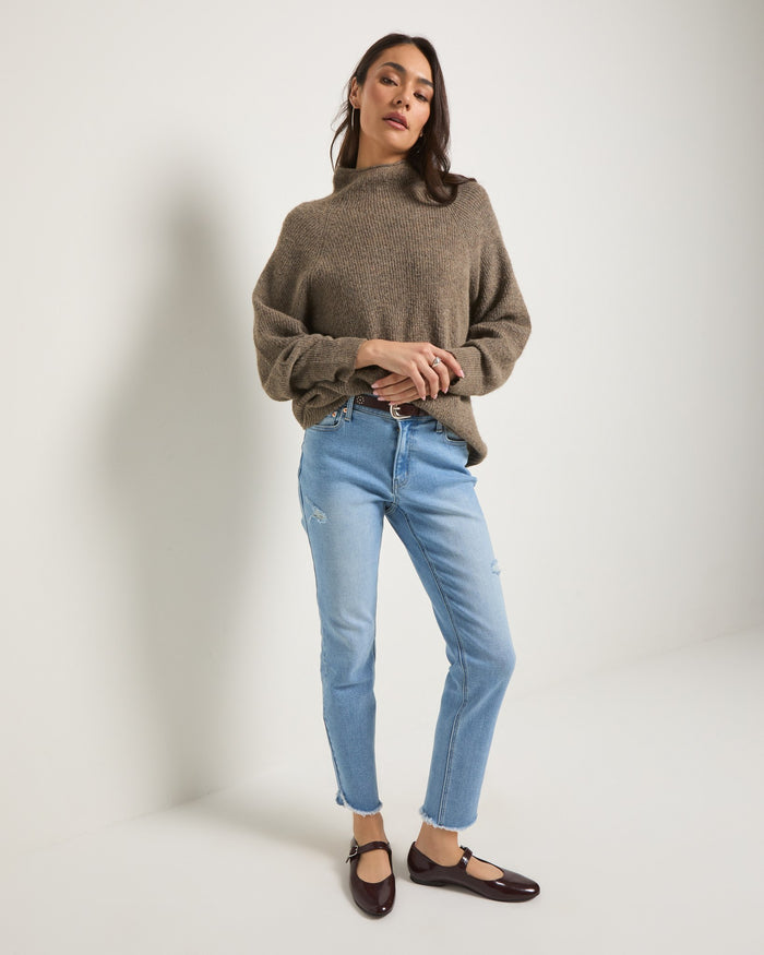 Taupe Marled $|& SEAS Driftwood Sweater - UGC On Fig