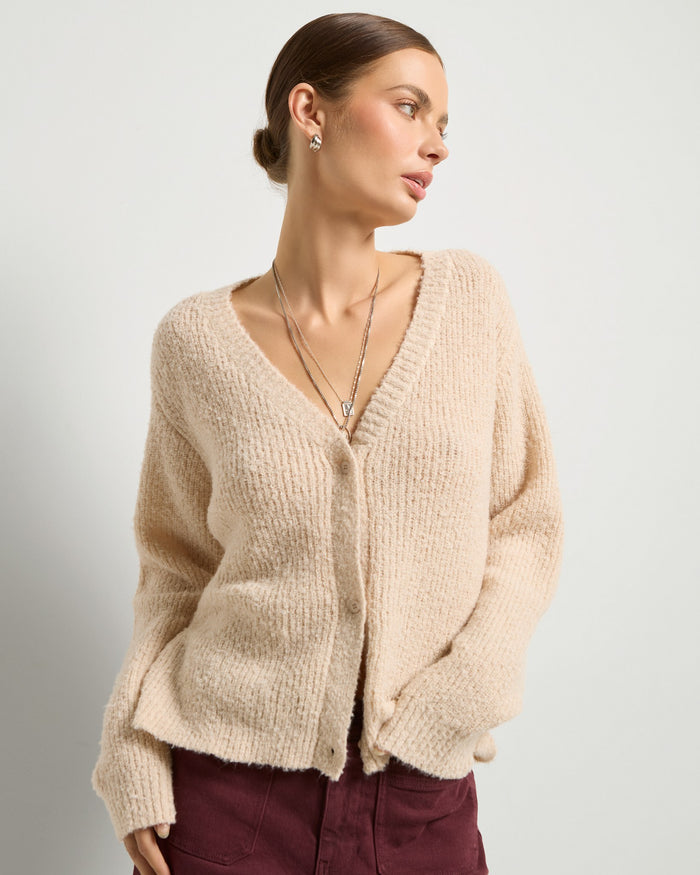 Cream $|& SEAS Easy to Love Cardigan - SOF Front