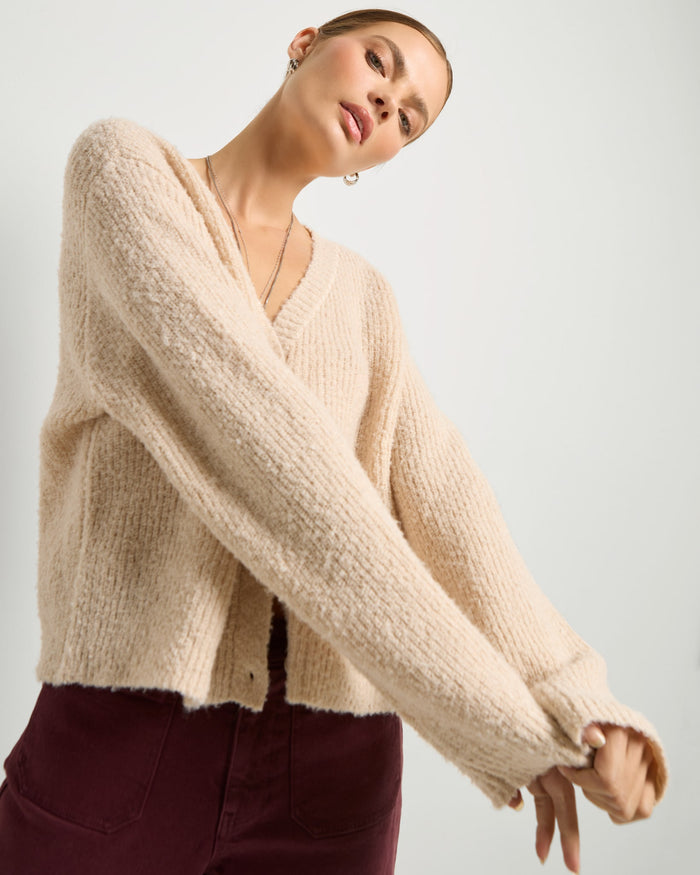Cream $|& SEAS Easy to Love Cardigan - VOF Side