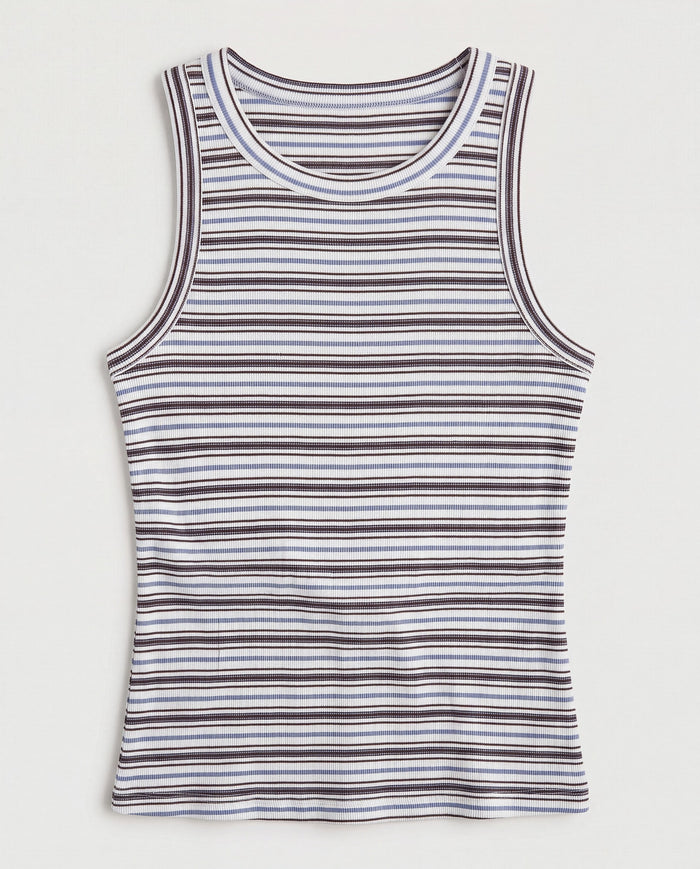 White Multi Stripe $|& Thread & Supply Edlin Stripe Tank - Hanger Detail