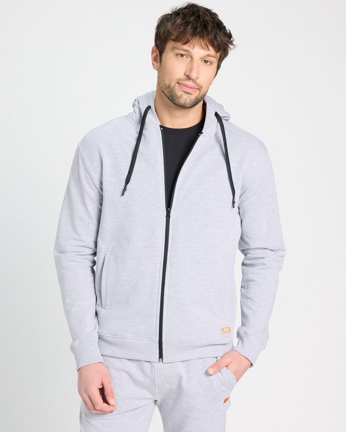 Heather Grey $|& LFG Endurance Hoodie Zip Up - SOF Front