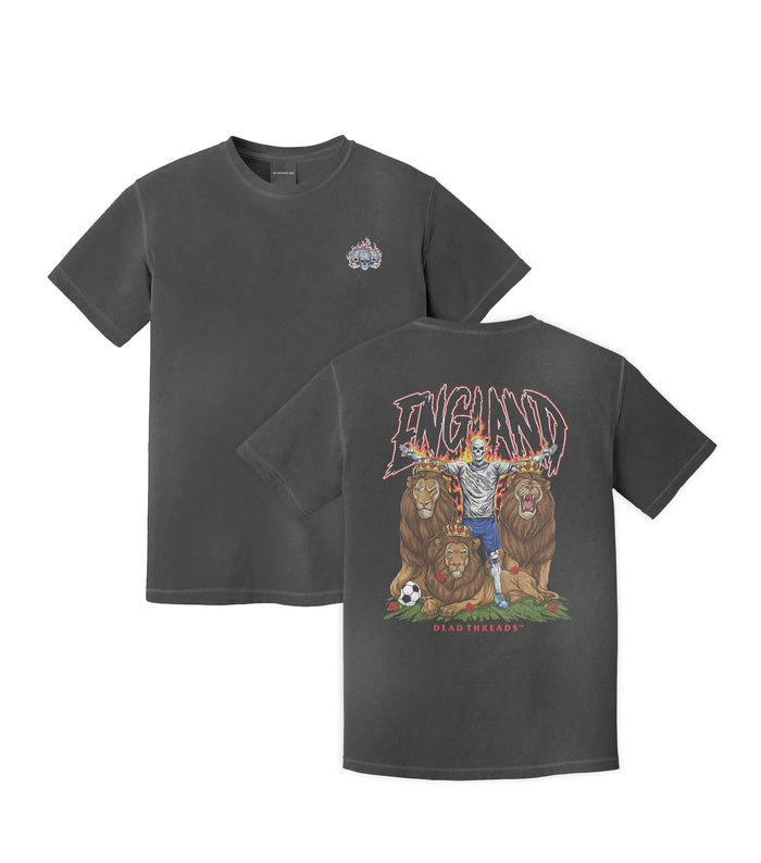ENGLAND SOCCER - “3 SKULL” PREMIUM T - SHIRT – T-Shirt – Dead Threads Apparel
