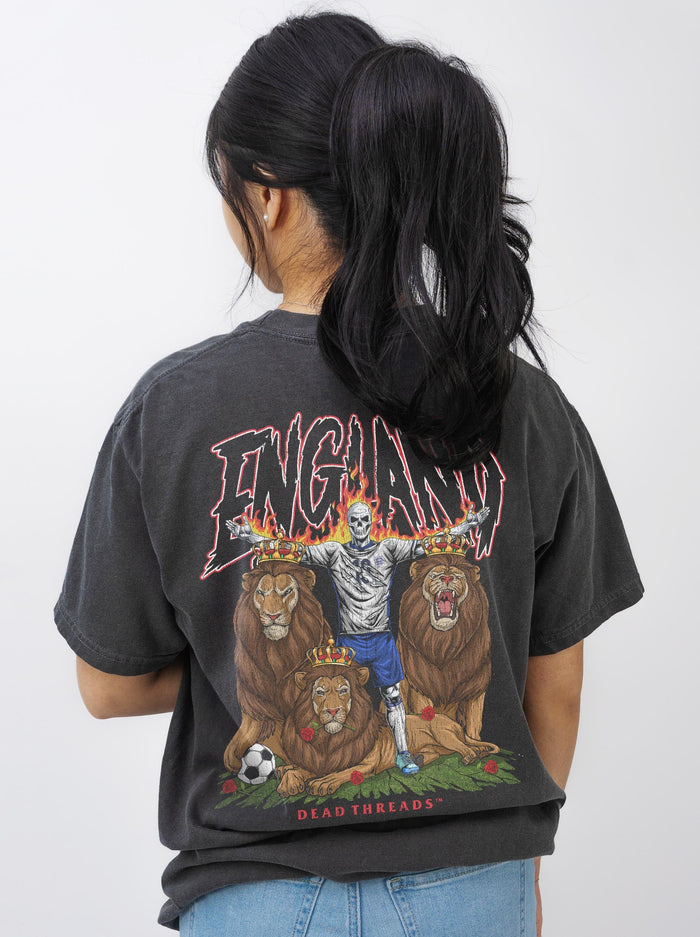 ENGLAND SOCCER - “3 SKULL” PREMIUM T - SHIRT – T-Shirt – Dead Threads Apparel