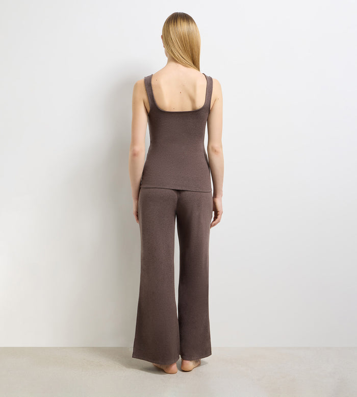 Ensemble pyjama jersey fin marron profond DIM x Ines de la Fressange