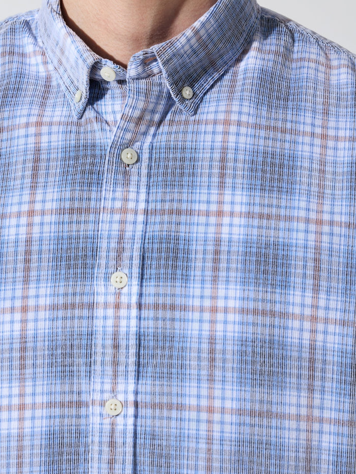 Ermiva - Corduroy Checks Shirt - Blue