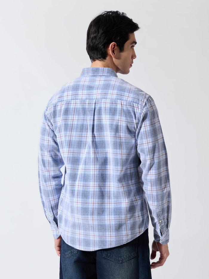 Ermiva - Corduroy Checks Shirt - Blue