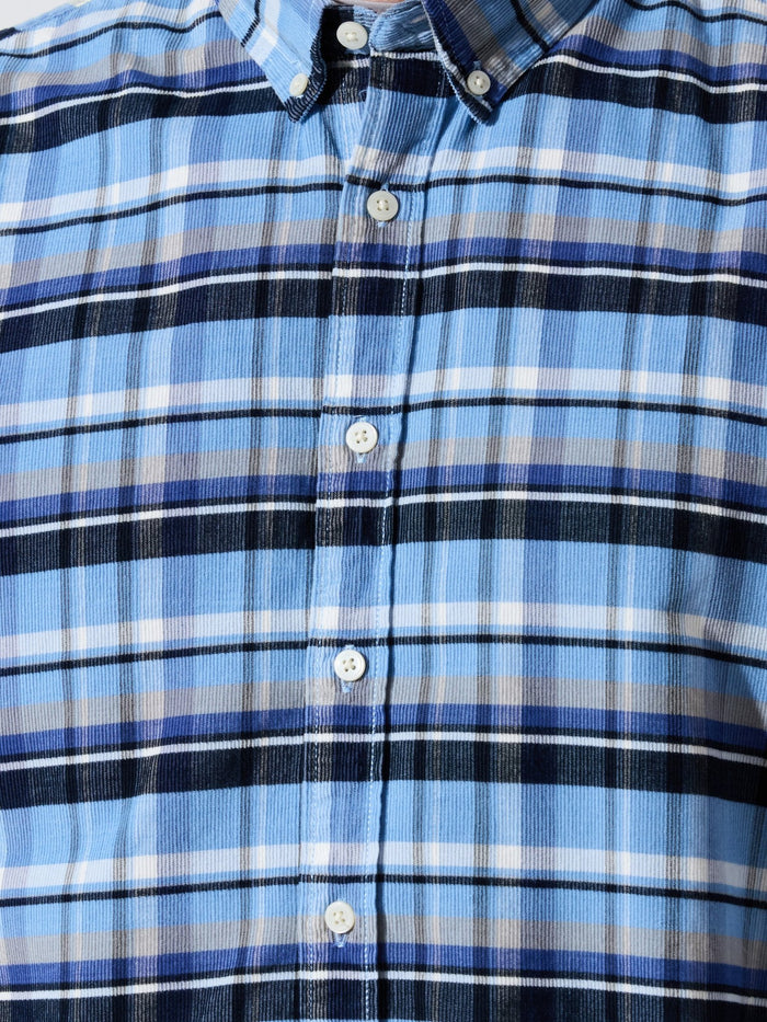 Ermiva - Corduroy Checks Shirt - Tex Blue