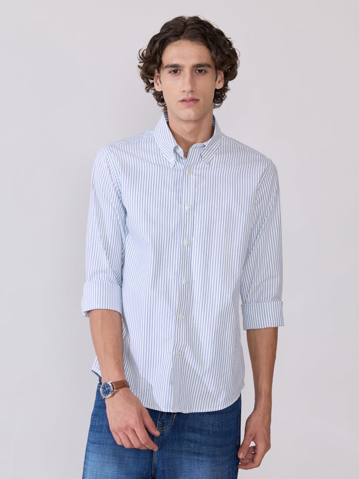Men's Smart Fit Striped Shirt - blue
